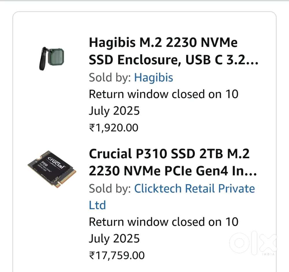 M.2 Nvme SSD 2230 with enclosure.