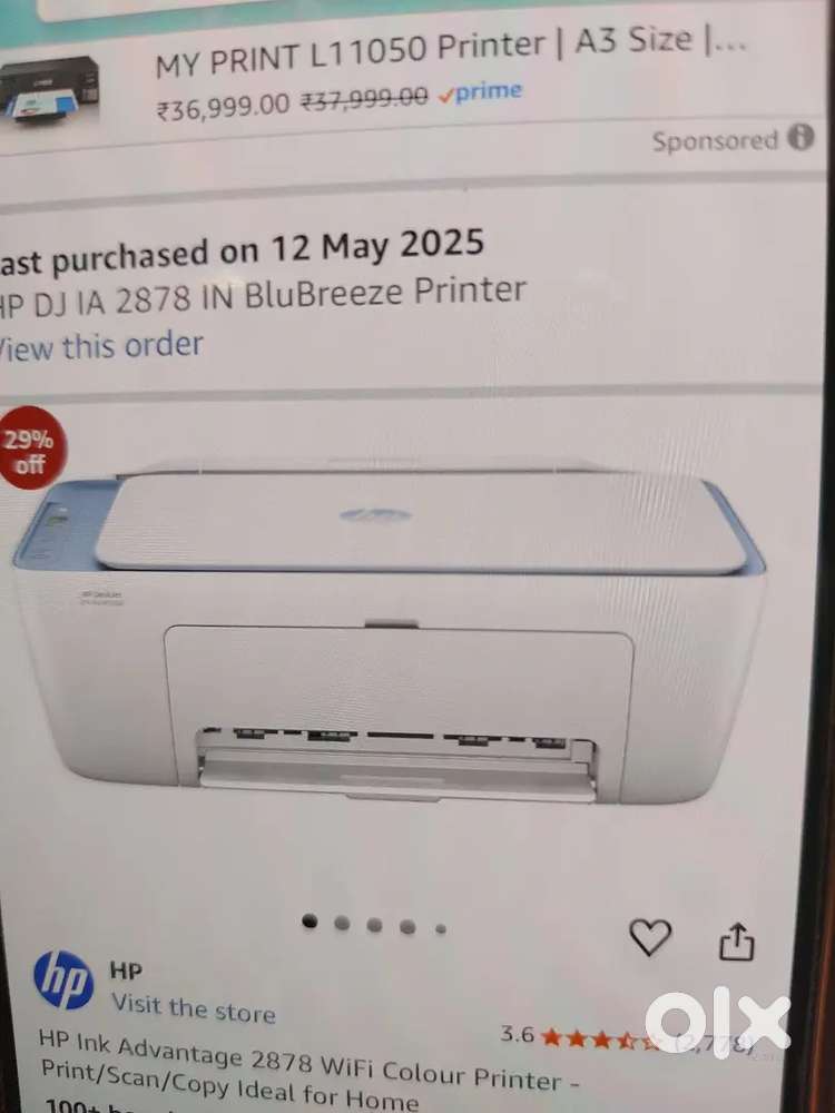 Hp ink advantage 2878 wifi colour printer- print/scan/copy
