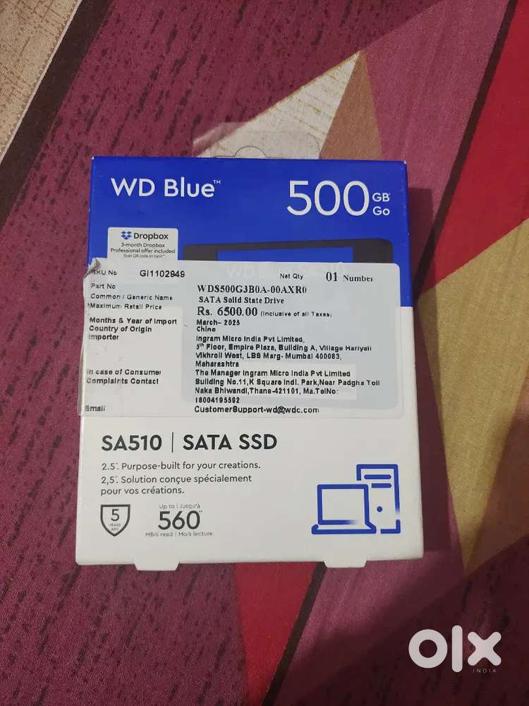 WD blue Sata SSD 500gb