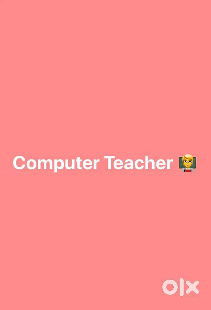 Urgent Computer teacher required male/female
