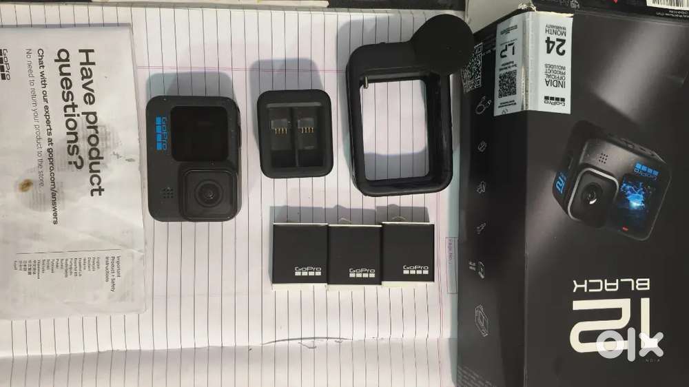 Go Pro 12 + mida mic + 3 battery mint condition with full set-up