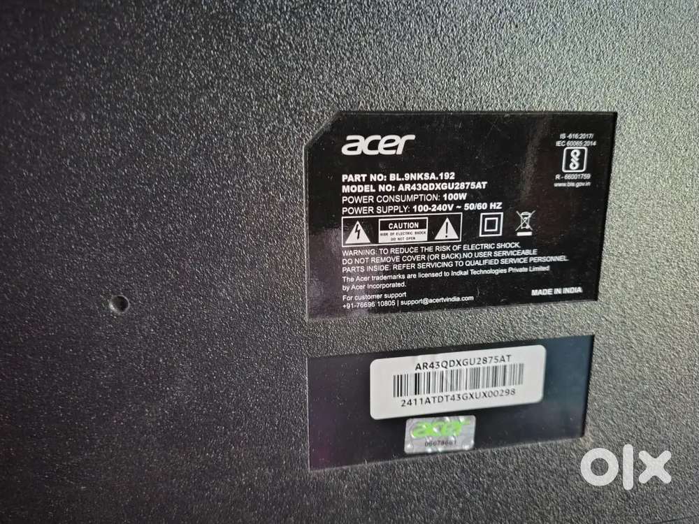43 inch 6 months Old Acer Smart QLED Ultra HD 4k TV