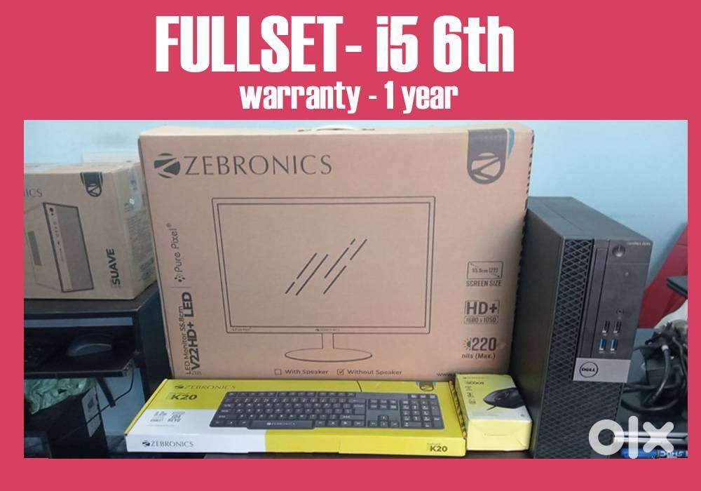 computer cpu - I5 6TH GEN  8GB RAM  GRAPHICS 2GB  22 inch monitor