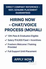 CHAT SUPPORT EXECUTIVE URGENT HIRING/ CUSTOMER CARE EXECUTIVE VOICE