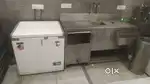 Ss counter 5 feet with basin at center
