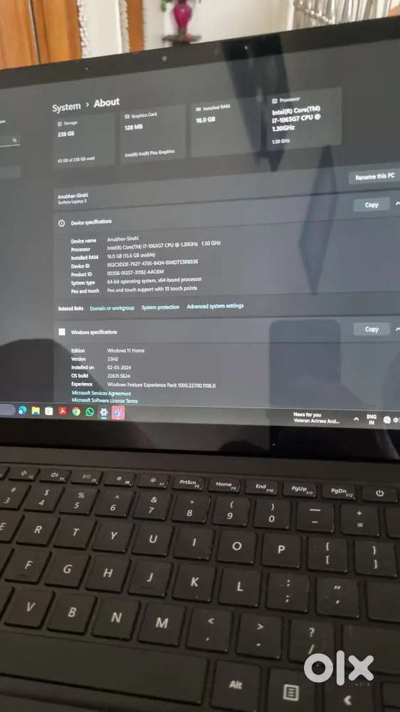 Microsoft surface laptop 3