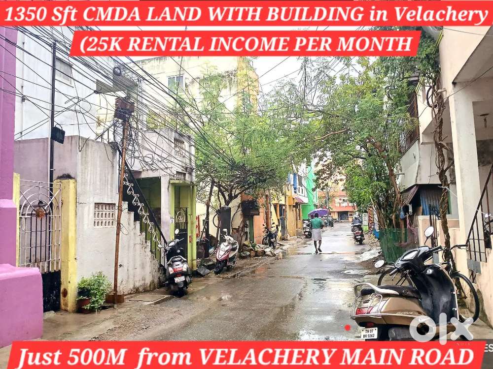 CMDA LAND@VELACHERY WITH 25K RENTAL INCOME BUILDING FOR SALE(₹1.44crs)