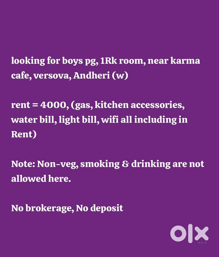 Pg available in versova