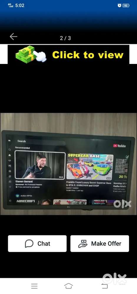 LG ki 32 inch smart led voice rimot vali