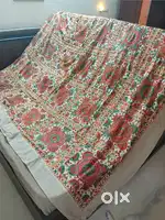 Bed cover hand embroidered jaipuri design