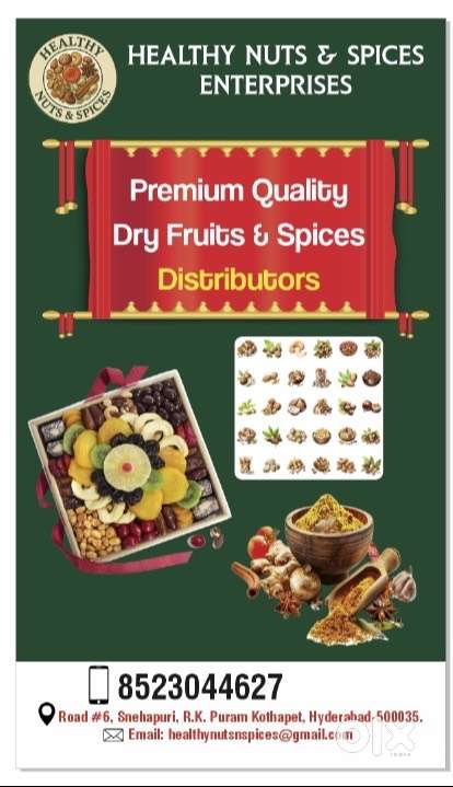 Dry fruits stall  food accdomation male or female