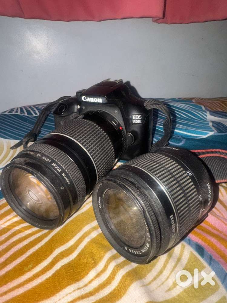 Canon 1300d with 75 mm 300mm lens and 18mm 55mm lens