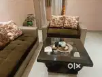 3+2 Sofa with coffee tabble & puffies