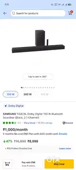 Samsung soundbar new condition Dolby digital