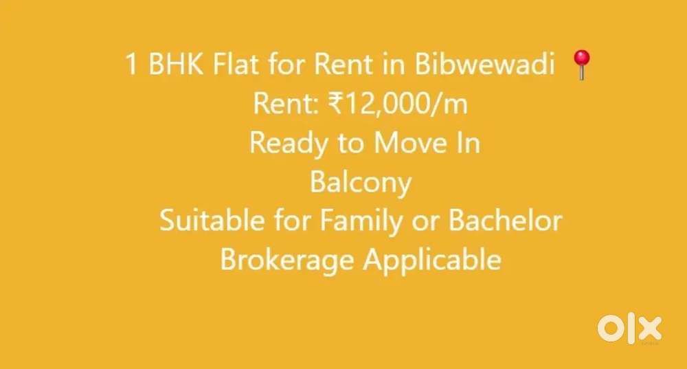 1bhk & 1rk  flat in bibwewadi