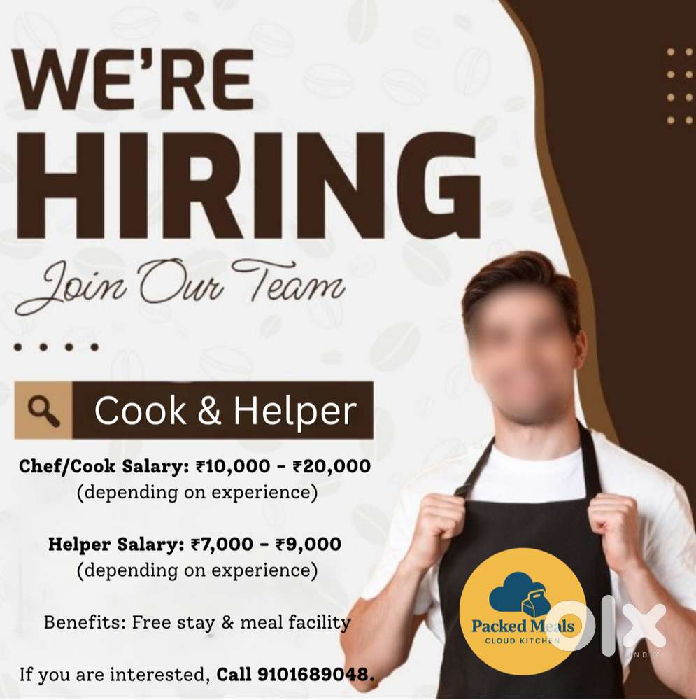 Cook & Helper job available in guwahati restaurent