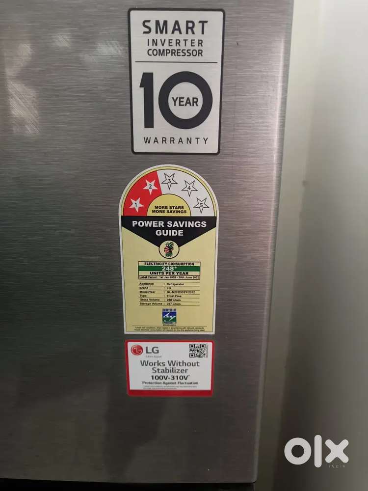 260 litres smart inverter LG fridge for sale