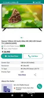 SANSUI 43 INCH (4K) ULTRA HD LED TV ONLY 1 YEAR OLD.
