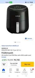 HAVELLS PROFILE NEO AIR-FRYER 4.5 L
