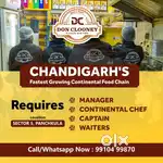 Conti Chef/ Captain/Manager/Waiter. Night, Panchkula/ Accomm + Food