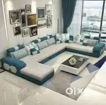 Nagpur Furniture Zone, 8 Seater Luxury L Shape Sofa+ 4 Puffy Table