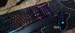 Gaming keyboard and mouse set.