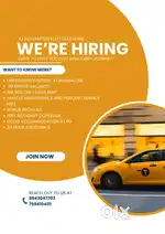 WE ARE HIRING FOR CAB DRIVER JOB OPENING FREE JOINING.