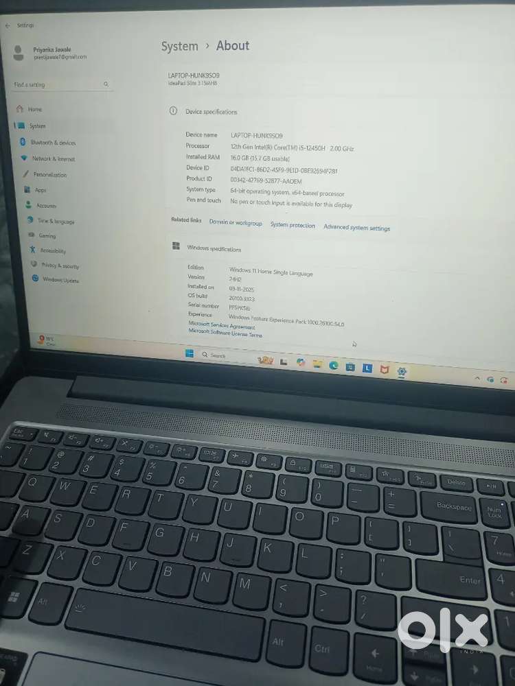 Lenovo IdeaPad Slim 3 15IAHB, 12th Gen Intel Core i5-12450H 2.00GHz