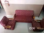 5-Seater Fabric Sofa Set (3+1+1) in Good Condition – For Sale