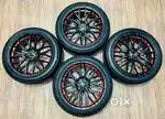 17inch 4*100/108pcd Prorace Alloys with Tyres set of 4