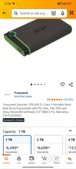 Transcend hard disk drive