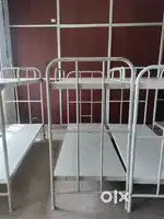 Hostel purpose Double Decker Cot with mattress,Trunk box
