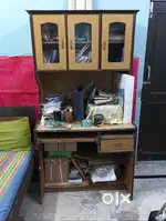 Computer Table /Study (Brown Trolly and Dining Tabl Free) with Compart