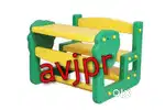 New kids play school furniture plastic dual desk set scholar