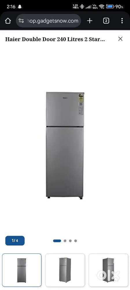Haier 2 star fridge