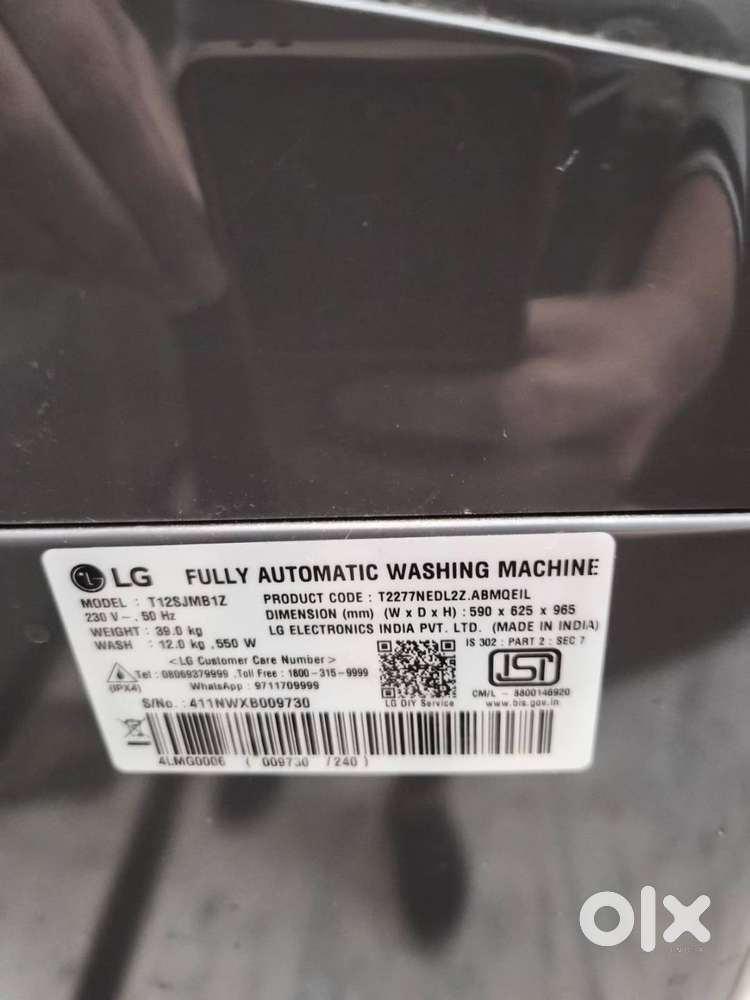 LG-WM-T12SJMB1 Fully Automatic Washing Machine - Excellent Condition