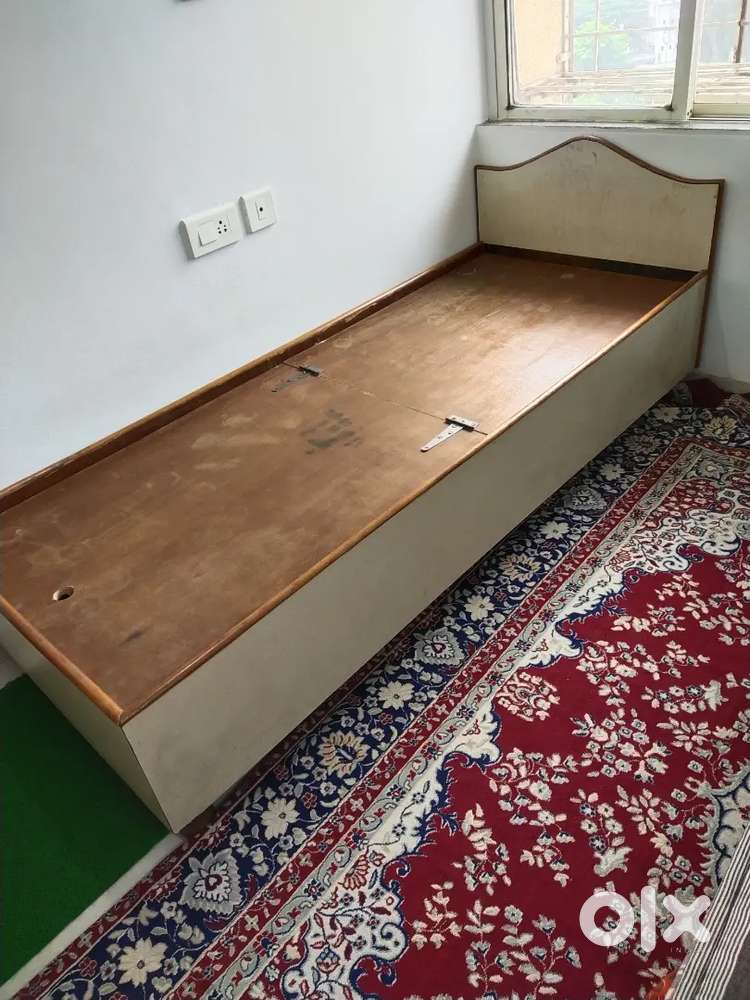 Single wooden bed and Nilkamal Brand Computer/Study Table