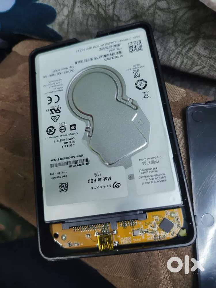 1 TB Seagate hard disk with adapter