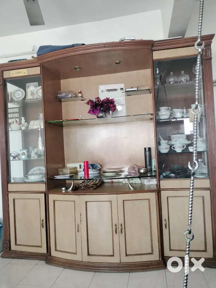 TV unit with 2 big showcase and 5 big door storage department