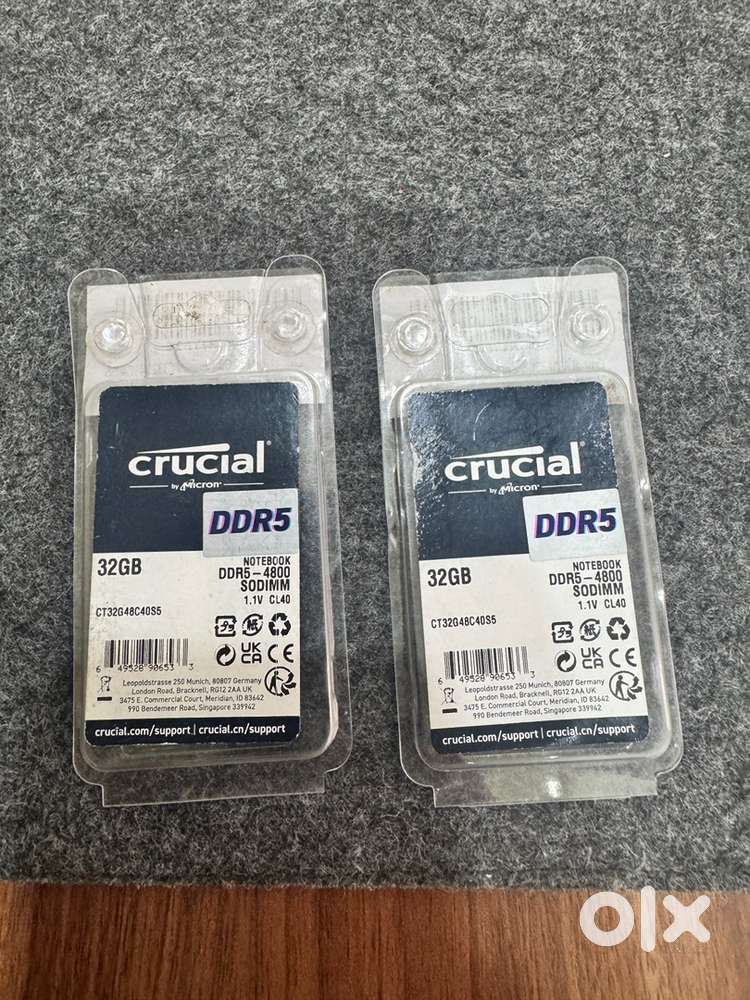 DDR5 SODIMM RAM FOR SALE - KINGSTON FURY - 32 GB (2) Crucial - 32 (2)