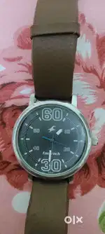 Fastrack watch with big gray dial