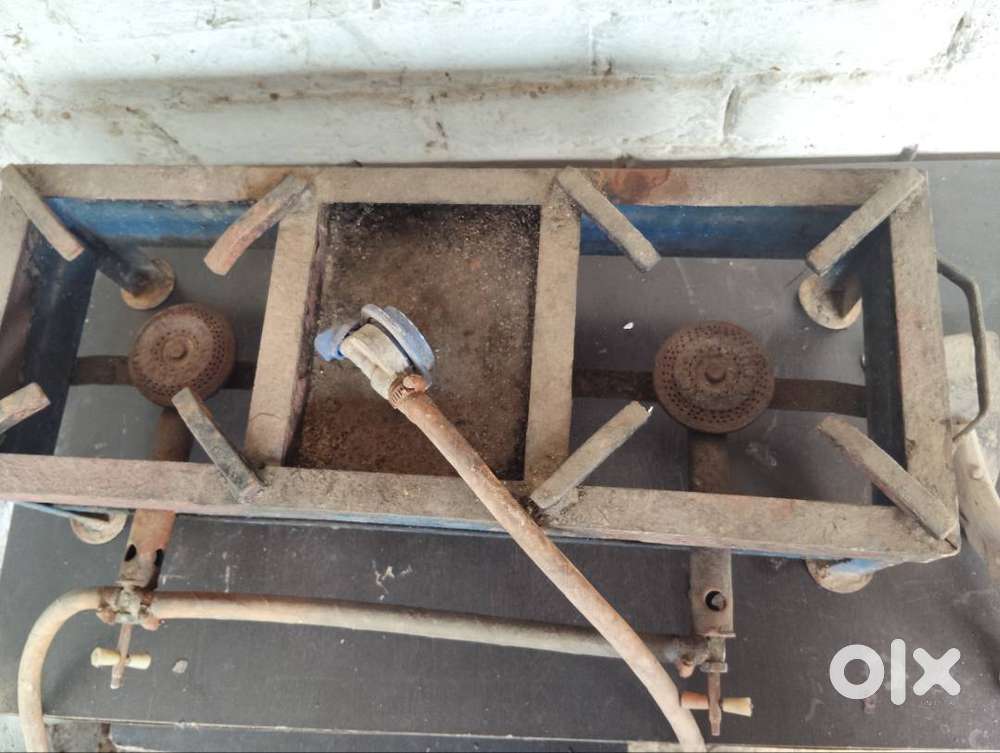 Gas stove chulha bhatti With regulater and pipe for rehdi (thelha)