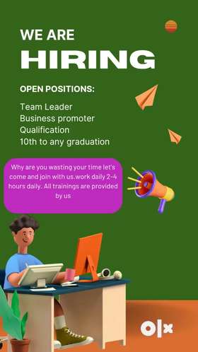 We are looking for freshers and experienced people to work with usAge:19