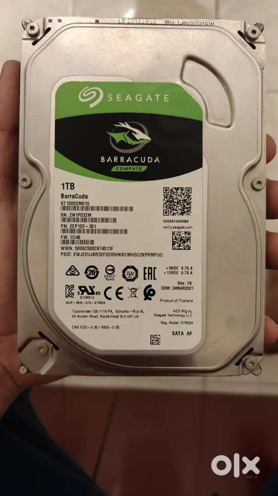 3 nos 1TB HDD 4000 each all 100% health