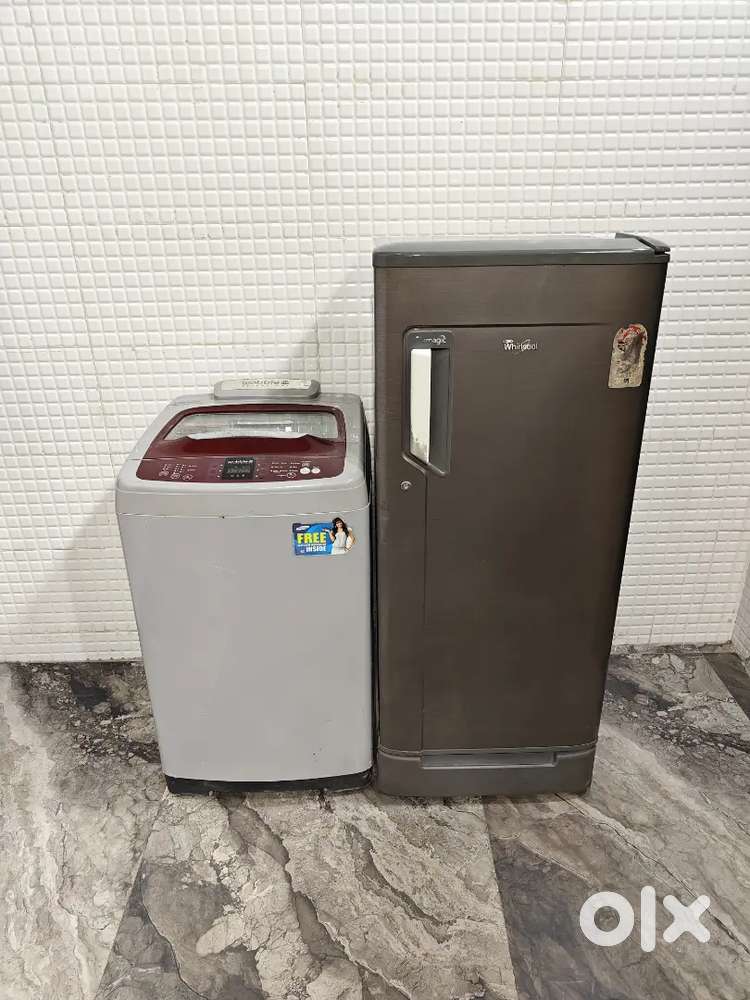 I62 61 Samsung topload and Whirlpool single door refrigerator