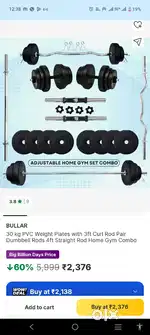 Bullar co. Home gym set up @1200 only fix