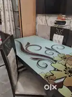 Stylish 6-Seater Glass Top Dining Table