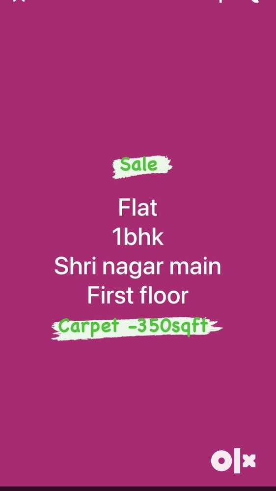 1bhk flat for sale shri nagar main