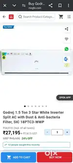 1.5 ton Godrej inverter 3.Star