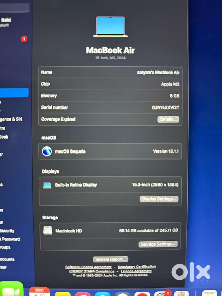 Apple Macbook Air M3 2024